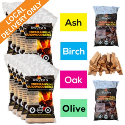 Boyle's €99 Deal #1 – 10 x Kiln Dried Logs (25L) and 2 x Kindling